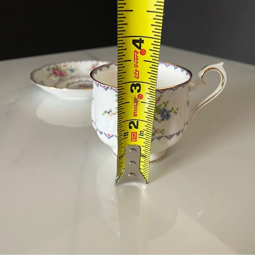 Petit Point Cup & Saucer by Royal Albert
